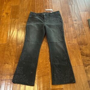 Chico's Black Flare Jeans with Embellishments